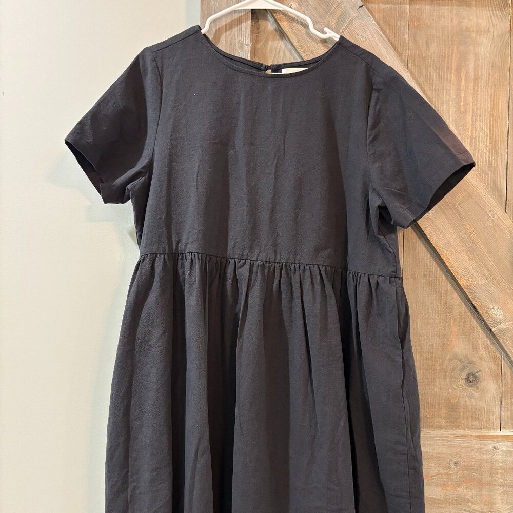 Tradlands Black Cotton Babydoll Dress – Size L – Minimalist Style